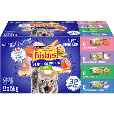 Purina (MD) Friskies(MD) Pâté Les Grands Favoris Nourriture pour Chats 32 x 156 g 4.99 kg, 0,54 $/100g