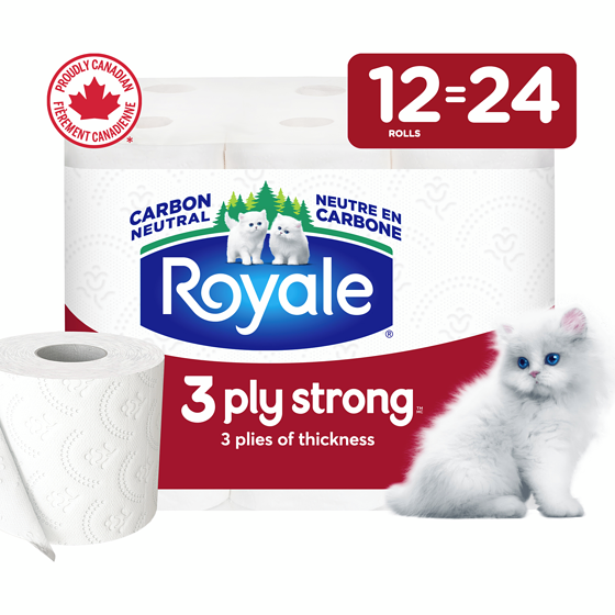 Royale 3 Ply Strong Toilet Paper, 12 Equal 24 Rolls, 165 Bathroom Tissues per roll 12 ea, $1.17/1ea