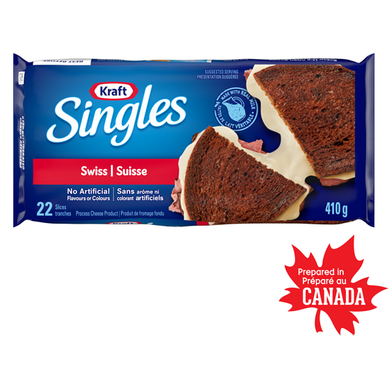 Kraft Tranches de fromage singles suisse 410 g, 1,83 $/100g