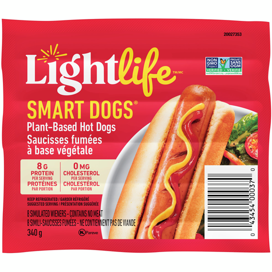 Lightlife Saucisses fumées végétaliennes à base végétale Smart Dogs 340 g, 1,76 $/100g