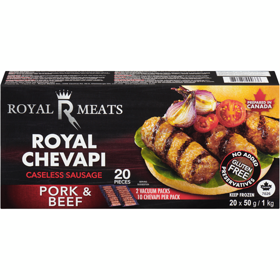 Royal Meats Royal Chevaps Pork & Beef Caseless Sausage 1 kg, $1.80/100g
