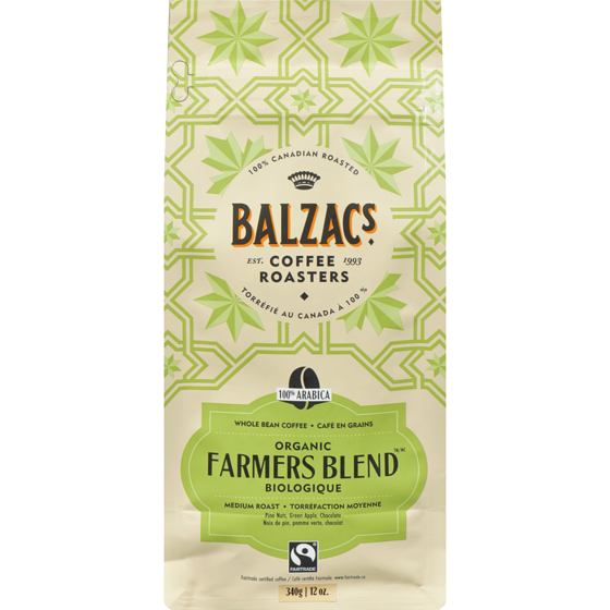 Balzac's Farmers Blend Whole Bean Coffee 340 g, $4.70/100g