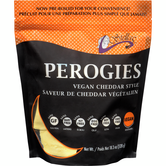 Stellas Perogies Vegan Cheddar Style 520 g, $2.69/100g