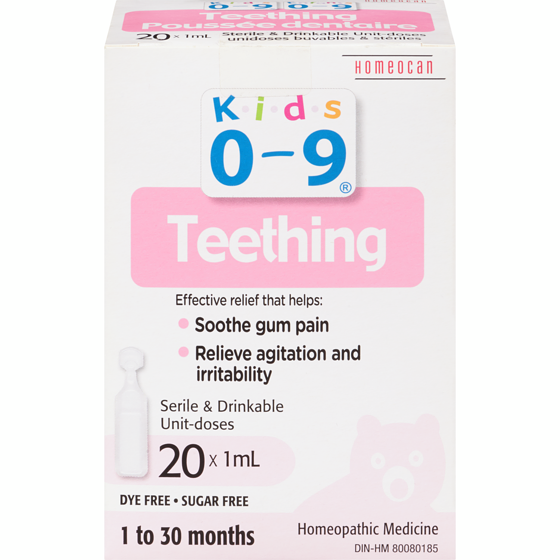 Homeocan Teething Homeopathic Medicine Sterile & Drinkable Unit-Doses 1 to 30 Months 1 ea, $10.99/1ea
