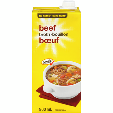 No Name Beef Broth 900 ml, $0.25/100ml