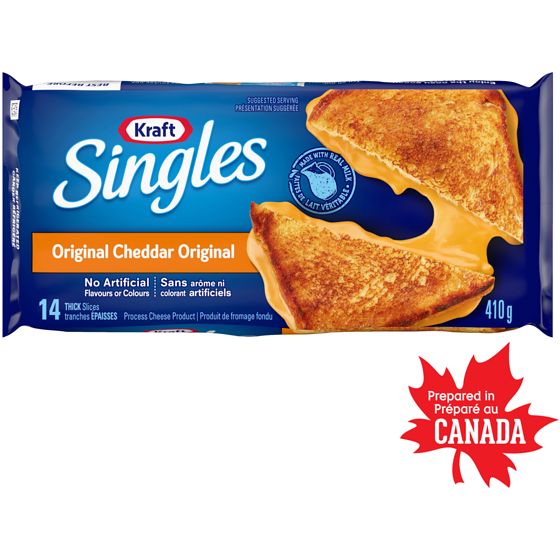 Kraft Tranches de fromage épaisses singles original 410 g, 0,97 $/100g