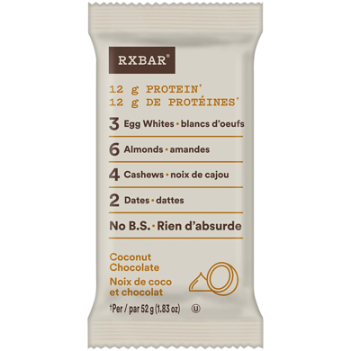 RXBar 12 G. Protein Bar Coconut Chocolate  52 g, $5.75/100g