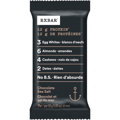 RXBar Barre au chocolat et au sel de mer 52 g, 5,75 $/100g