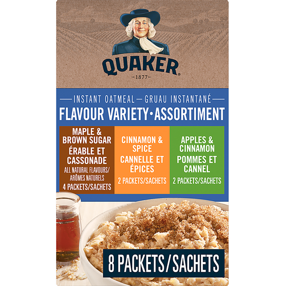 Quaker Gruau instantané Assortiment de 3 saveurs 314 g, 1,21 $/100g