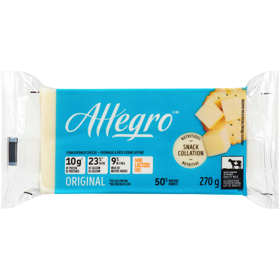 Allegro Firm Ripened White Cheese 9% M.F. 270 g, $3.51/100g