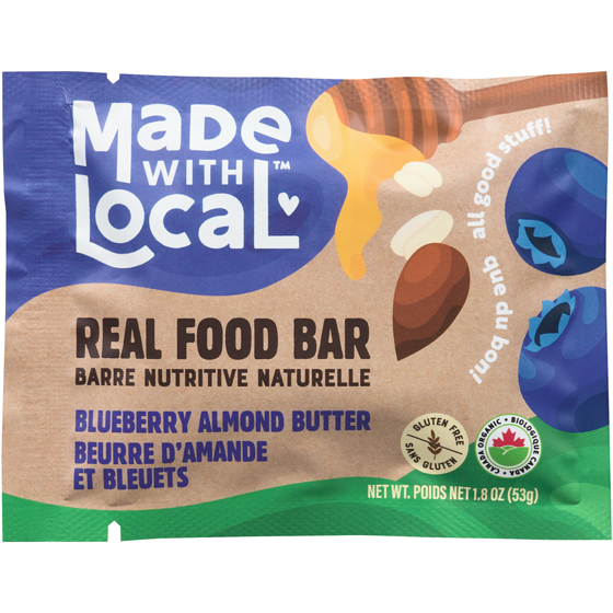 Made with Local Real Food Bar! Blueberry Almond Butter 53 g, $7.15/100g
