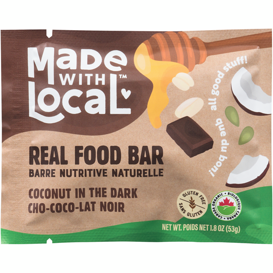 Made with Local Real Food Bar! Coconut in the Dark 53 g, $6.60/100g