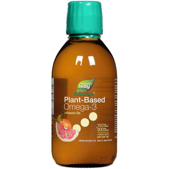 Nature's Way NutraVege, Omega 3 Vitamin D, Plant Based Liquid 200 mL 200 ml, $15.00/100ml