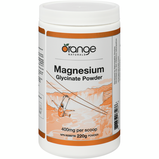 Orange Naturals Magnesium Glycinate Powder 400 Mg 220 g, $15.45/100g