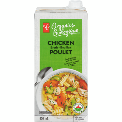 PC Biologique Bouillon De Poulet 900 ml, 0,28 $/100ml