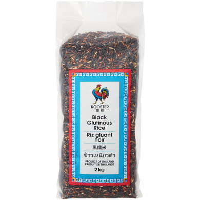 Rooster Riz gluant noir 2 kg, 0,48 $/100g