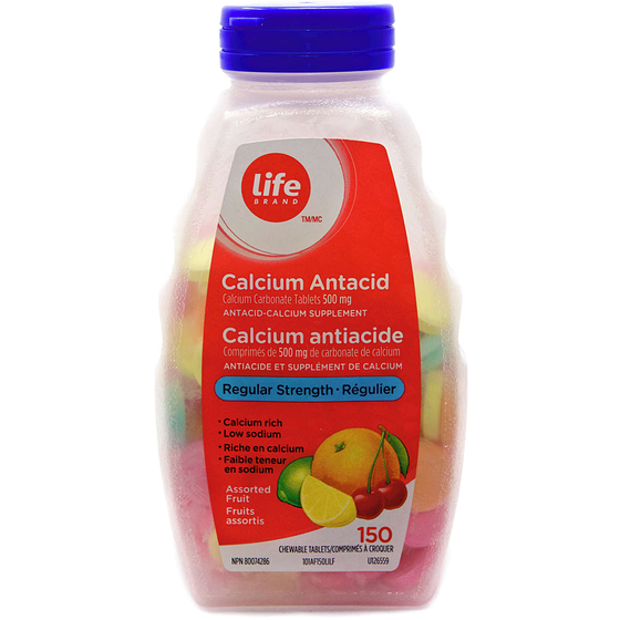 Life Brand Antacid Regular Strength Assorted Fruits 150 ea, $0.03/1ea