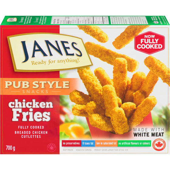 Janes Pub Style Chicken Fries, Fully Cooked 700 g, $2.00/100g