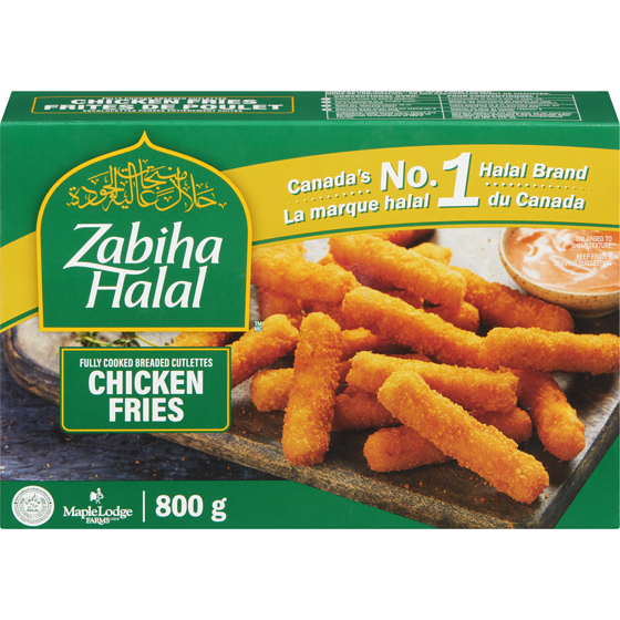 Zabiha Halal Frozen Chicken Fries 800 g, $1.25/100g