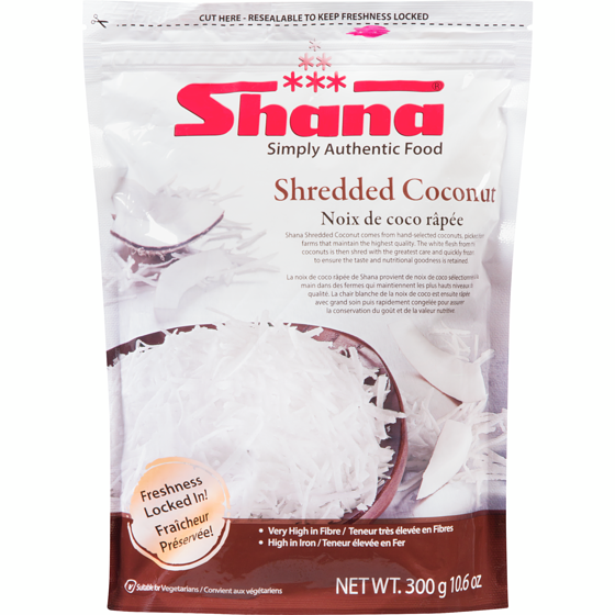 Shana Shredded Coconut 300 g, $1.33/100g