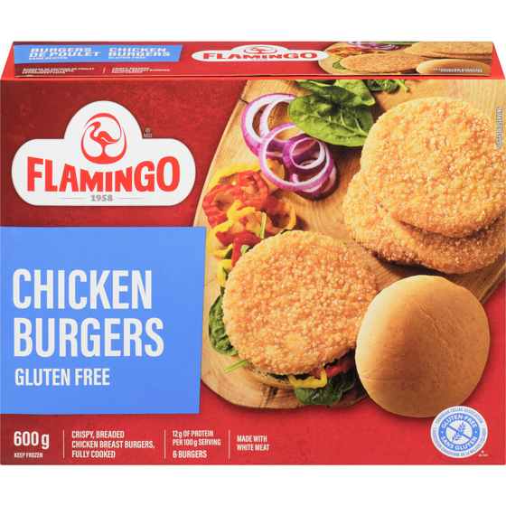 Flamingo Breaded Chicken Breast Burger 600 g, $1.42/100g