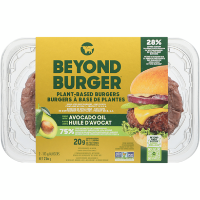 Beyond Meat Burger à base de plantes 2 mcx, fait avec de l’huile d’avocat 226 g, 4,33 $/100g