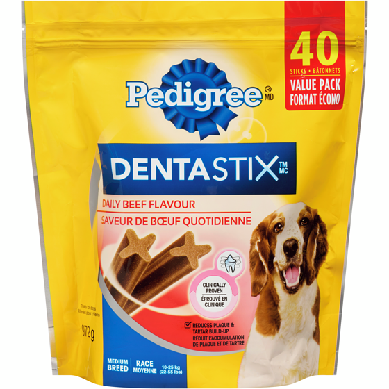 Pedigree Dentastix Oral Care Beef Flavour Adult Dog Treats For Medium Breeds 972 g, $2.26/100g