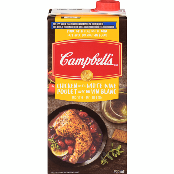 Campbell's Chicken Broth with White Wine 900 ml, $0.30/100ml