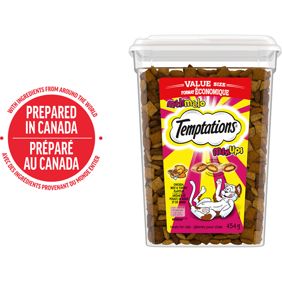 Temptations Gâteries pour chats Mélimélo arômes de poulet, de dinde et de bœuf 454 g, 1,32 $/100g