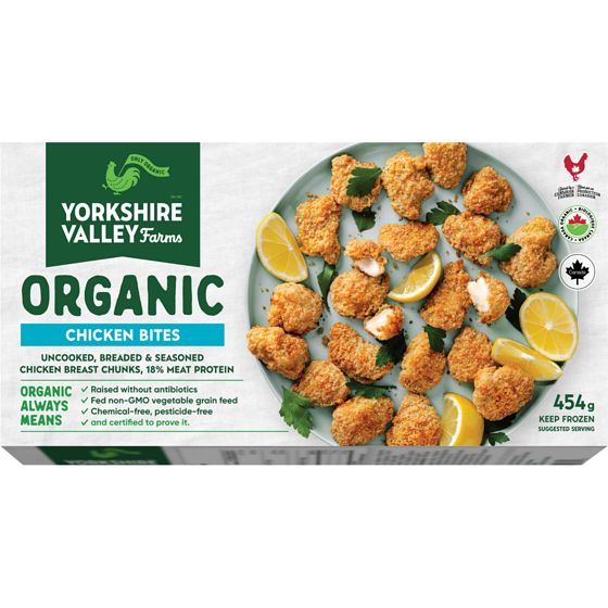 Yorkshire Valley Farms Organic Chicken Bites 454 g, $3.30/100g