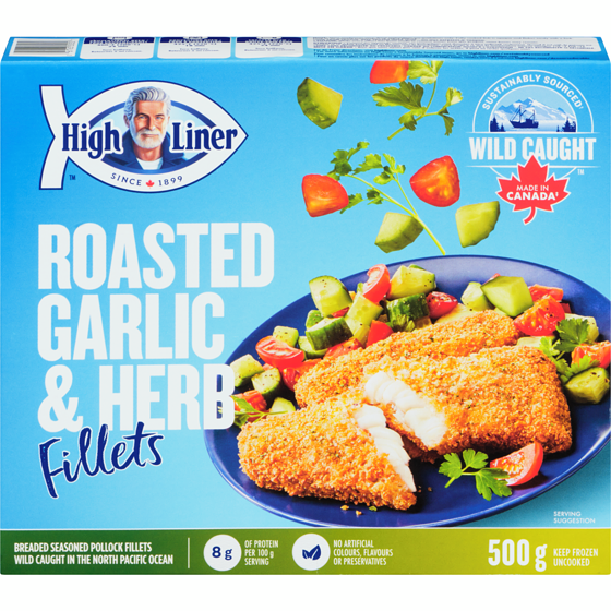 High Liner Fillets Roasted Garlic & Herb 500 g, $1.80/100g