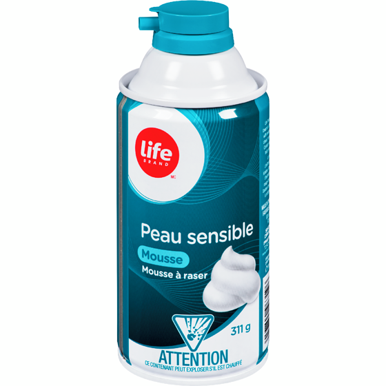 Life Crème à raser peau sensible 311 g, 0,90 $/100g