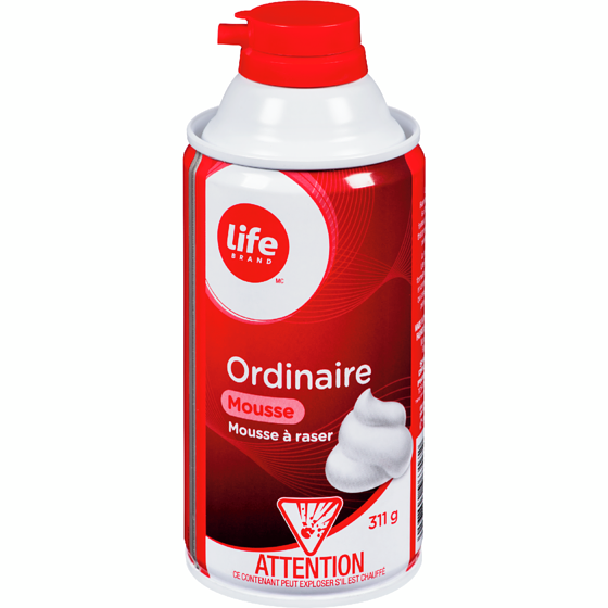 Life Mousse à raser régulière 311 g, 0,90 $/100g
