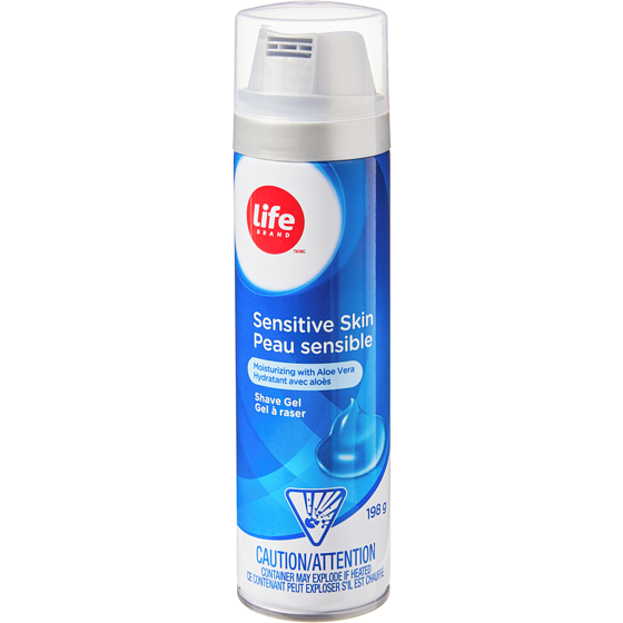 Life Brand Sensitive Skin Shave Gel 200 ml, $1.40/100ml