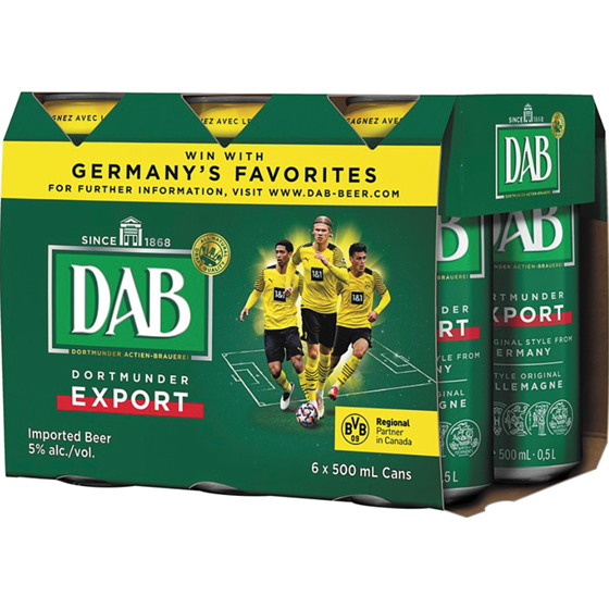 Dab Original Lager, 6-pack (ID required at pick-up) 6x500.0 ml, $0.55/100ml