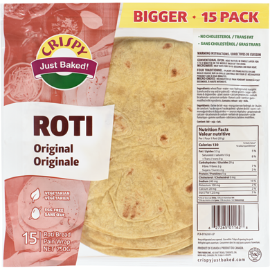 Crispy Roti Wrap Original, 15pieces 750 g, $0.47/100g