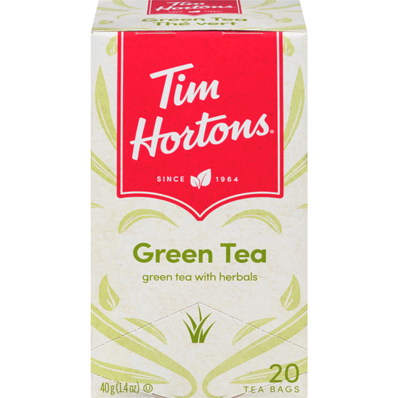 Tim Hortons Tea, Green  with Lemongrass 20  Bags 20 ea, $0.30/1ea