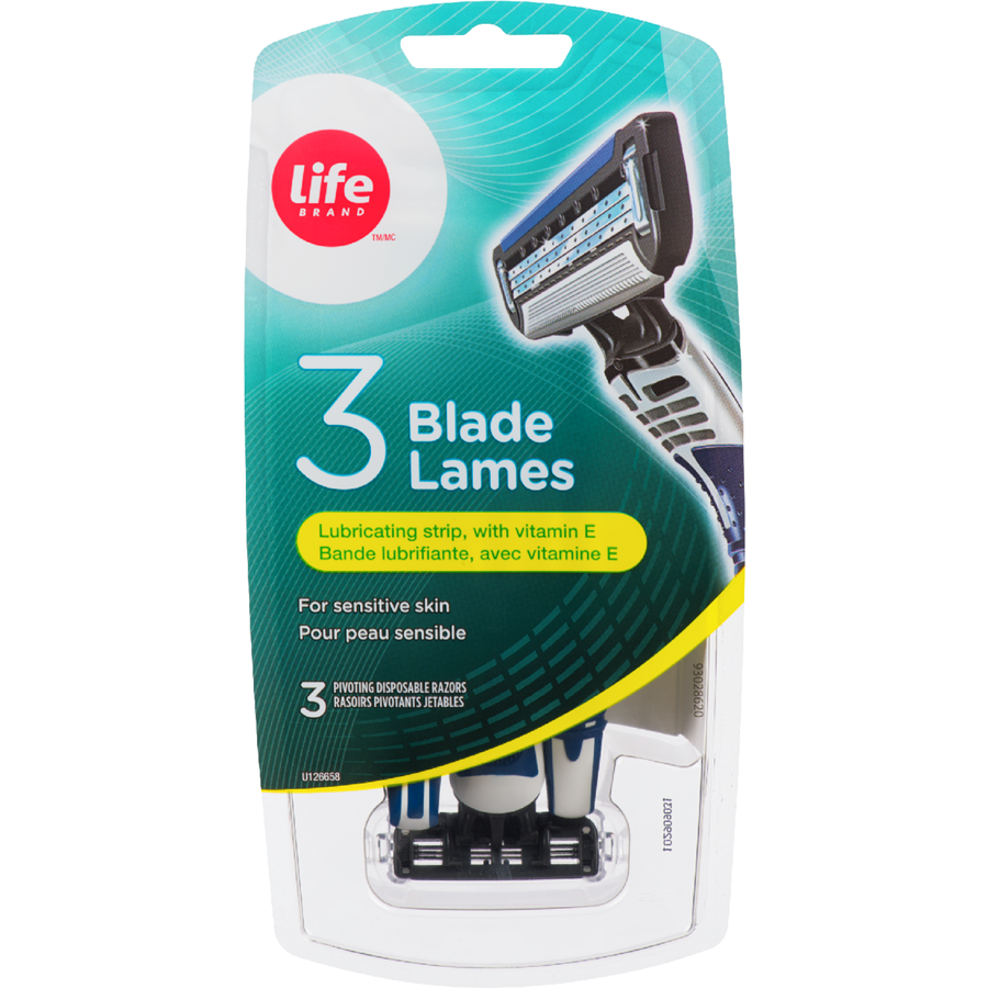 Life Brand Triple Blade Disposable Razor Sensitive - 1 ea