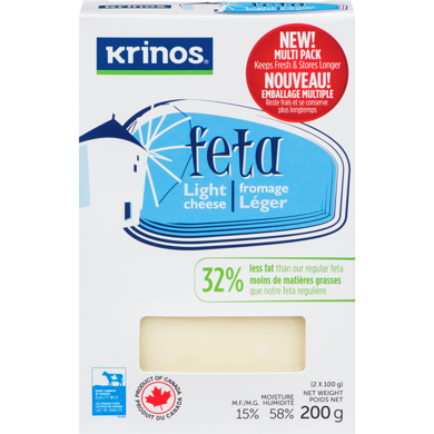 Krinos Light Feta Cheese  200 g, $3.50/100g
