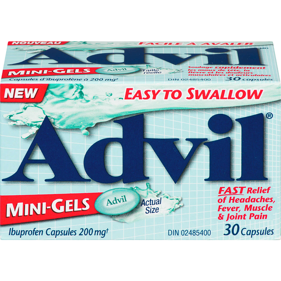 Advil Regular Strength Minigels For Headaches And Pain Relief, 200 Mg Ibuprofen 30 ea, $0.47/1ea