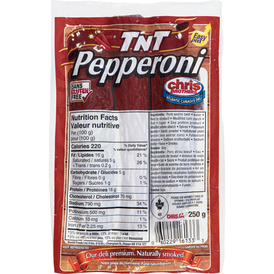Chris Brothers TNT Pepperoni 250 g, $2.52/100g