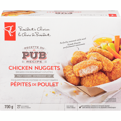 le Choix du Président Recette Pub Pepites Poulet, entièrement cuits 700 g, 1,00 $/100g
