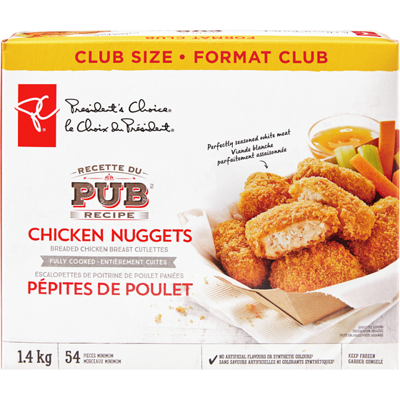 le Choix du Président Pépites de poulet format club 1.4 kg, 1,00 $/100g