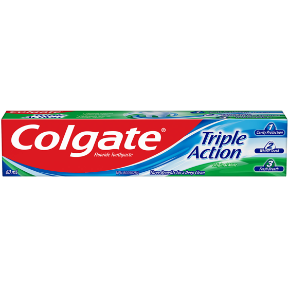 Colgate Dentifrice - Triple Action 60 ml, 3,32 $/100ml