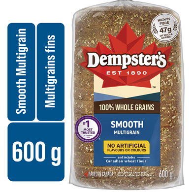 Dempster 100% Whole Grains Smooth Multigrain Bread 600 g, $0.50/100g