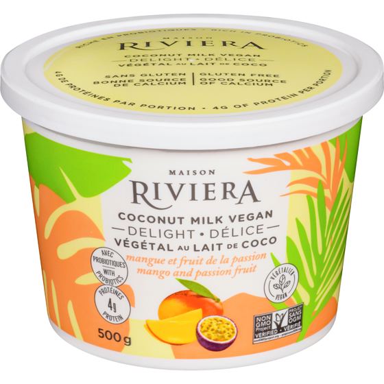 Riviera Coconut Milk Vegan Yogurt - Mango And Passion Fruit 500 g, $1.26/100g