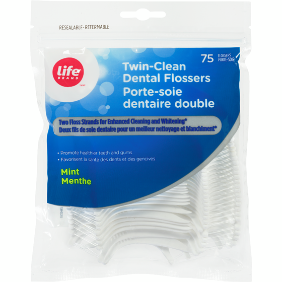 Life Porte-fils dentaires Twin-Clean 75 ea, 0,07 $/1ch