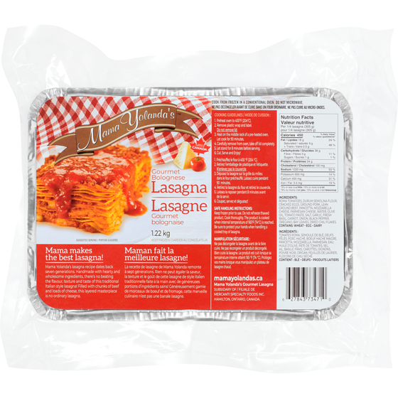 Mama Yolanda's Mini Gourmet Bolognese Lasagna 1.22 kg, $1.23/100g