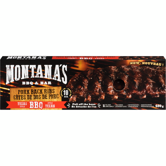 Montana's Côtes levées BBQ Montana’s Texan 650 g, 2,31 $/100g