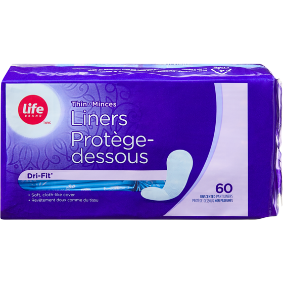 Life Protège-dessous, mince 60 ea, 0,05 $/1ch
